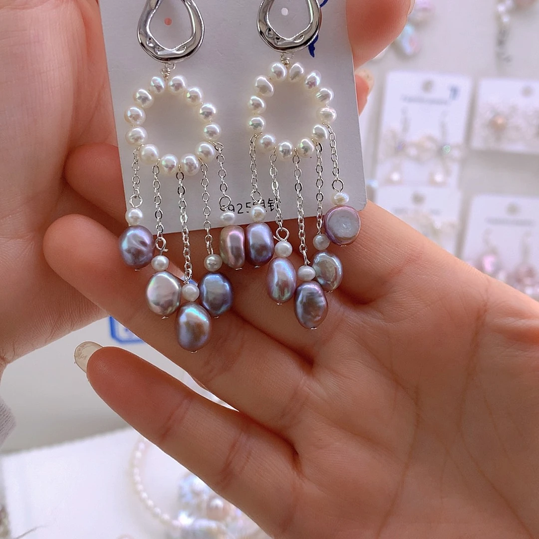 淡水珍珠耳环未镶嵌