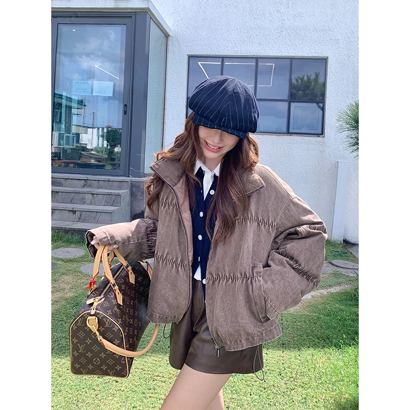 miu风 罕见牛仔羽绒双面穿 90白鸭绒羽绒服C25C11185H