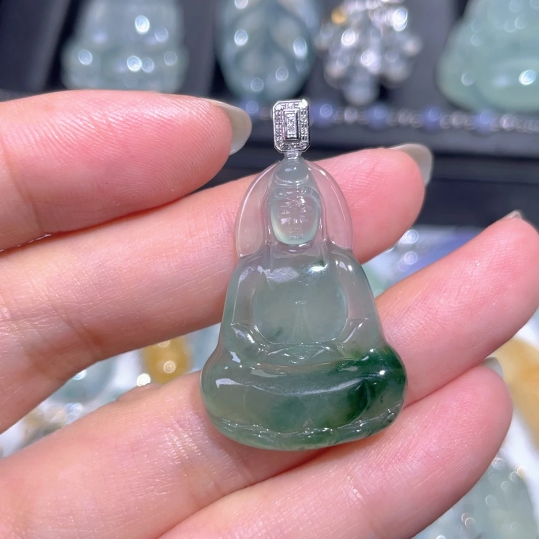 颈饰18K金镶嵌翡翠翡翠