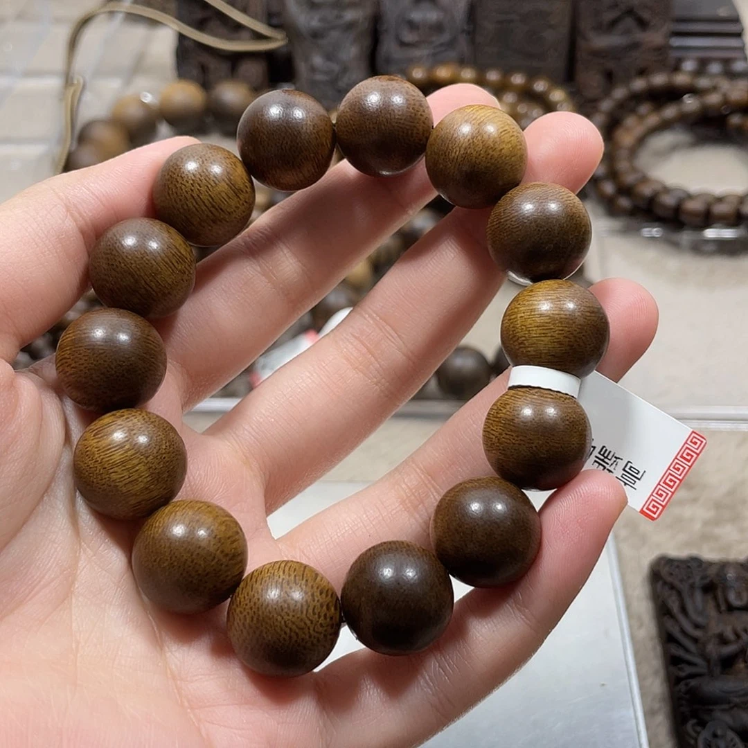 电***叔沉香手串越南芽庄白棋楠