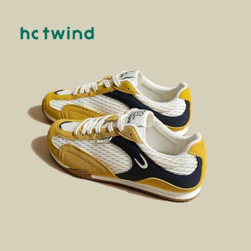 热风百搭网面透气德训鞋女2025年夏季新款休闲运动阿甘小白女鞋子