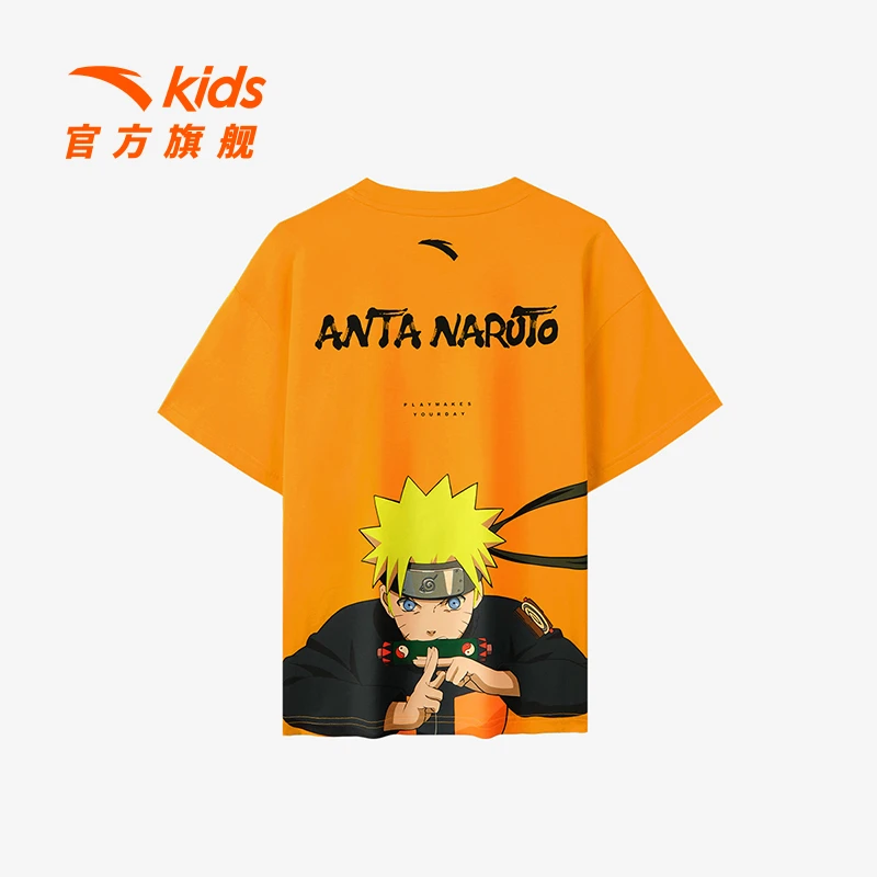 安踏儿童男童针织短袖衫2025夏季新款柔软亲肤青少年宽松纯棉短袖