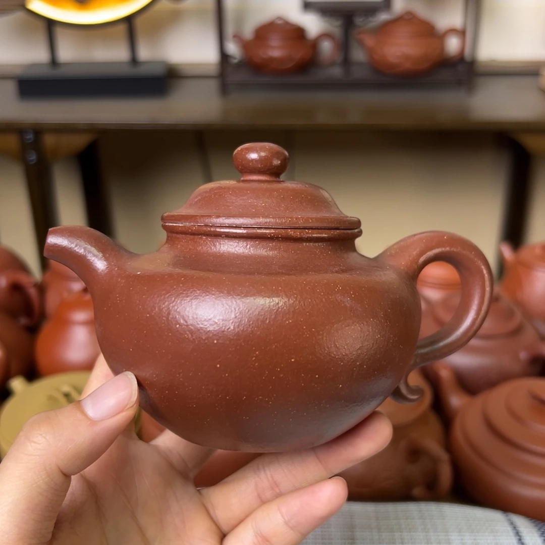 紫砂茶壶紫砂壶莲子壶红降坡270cc