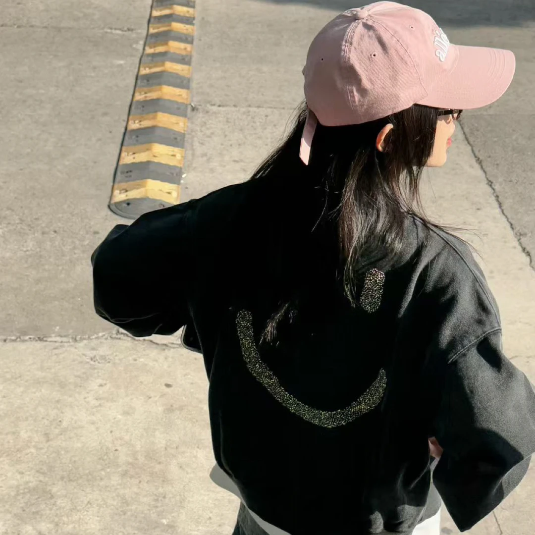 帽之都砂洗手工笑脸棒球服8102