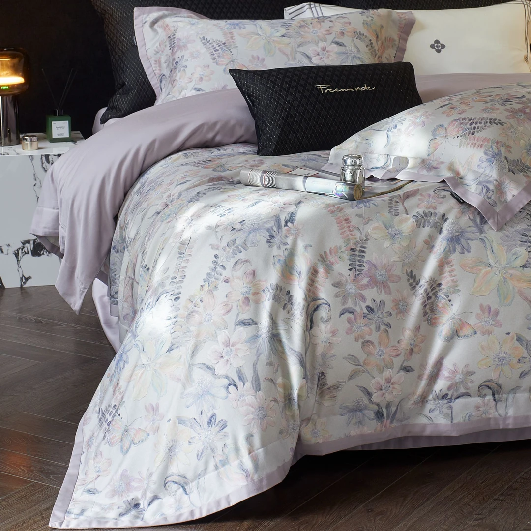 蝶吻蔷薇丨天丝棉磨毛数码印花雅奢高级感细腻柔软亲肤裸睡四件套