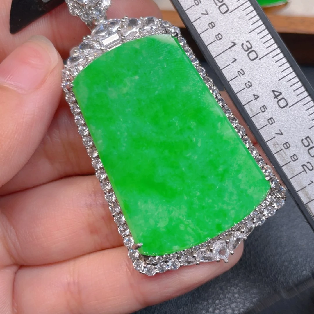 翡翠银S925镶嵌吊坠(不含链)b n n j