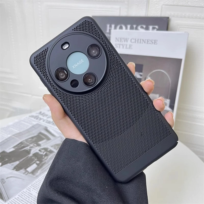 【超清镜头膜+超薄散热】适用华为全型号网格防指纹手机壳全包防摔