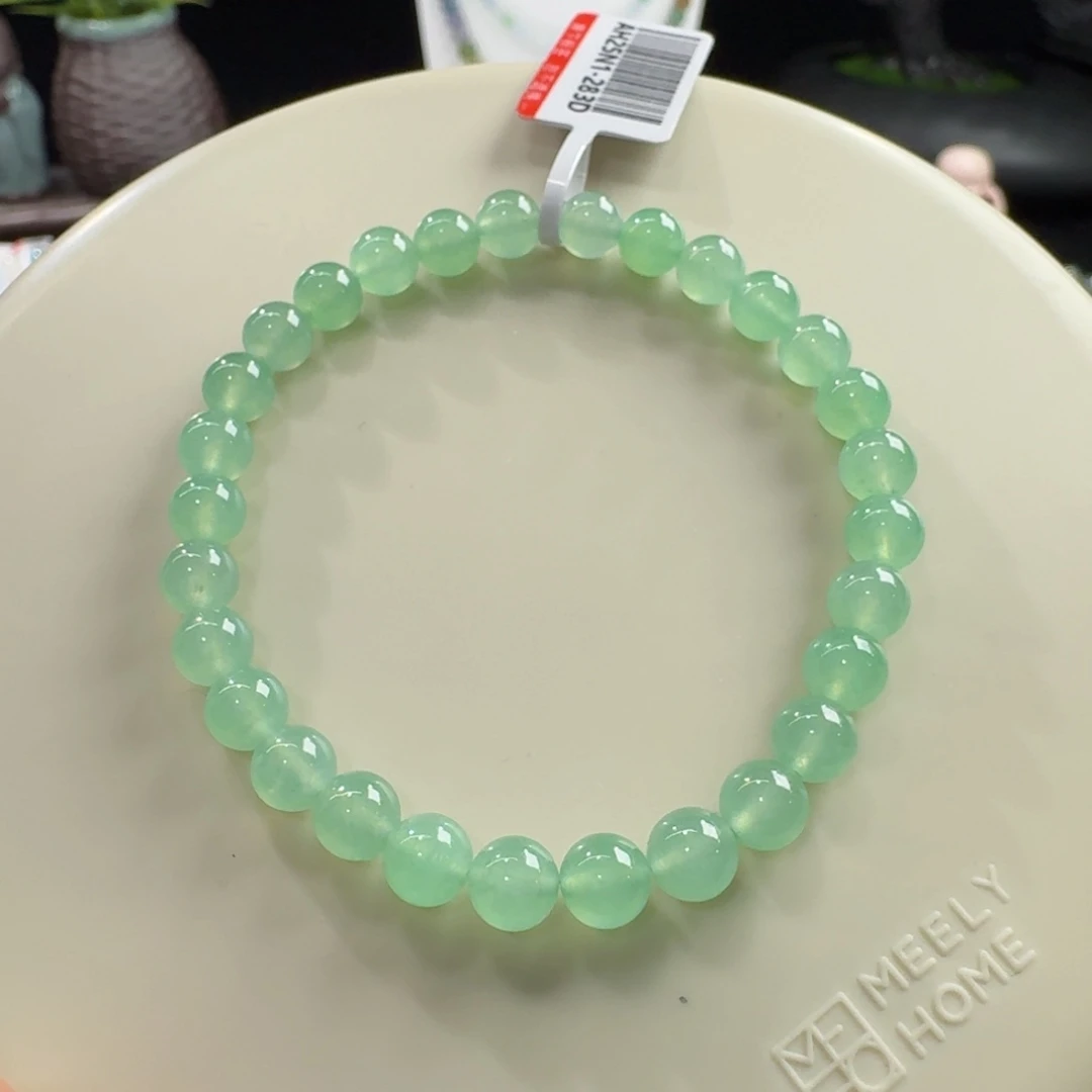翡翠未镶嵌手链冰葡萄绿单圈6mm