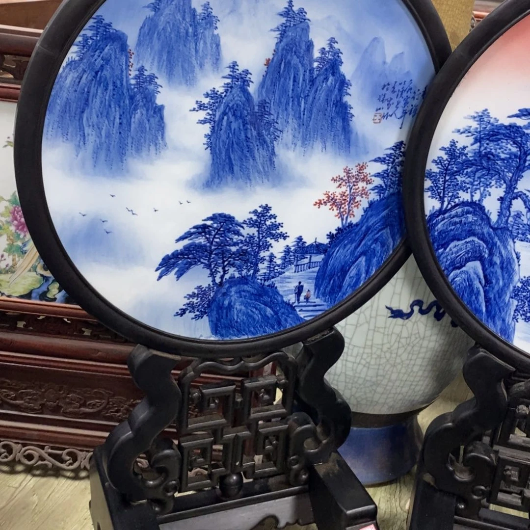 瓷片71*43*1景德镇瓷板画柴窑烧制