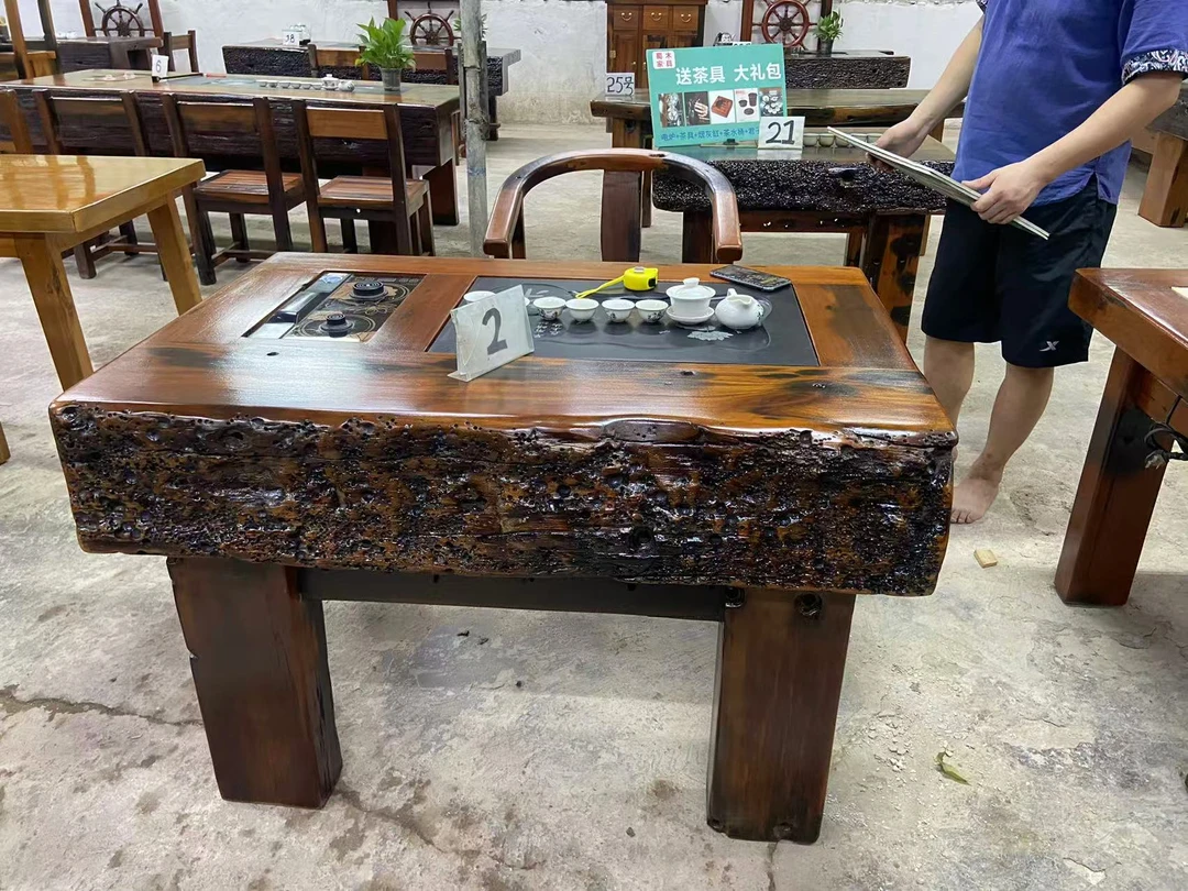 老船木阳台家用实木茶桌直播间现货现拍唐博士
