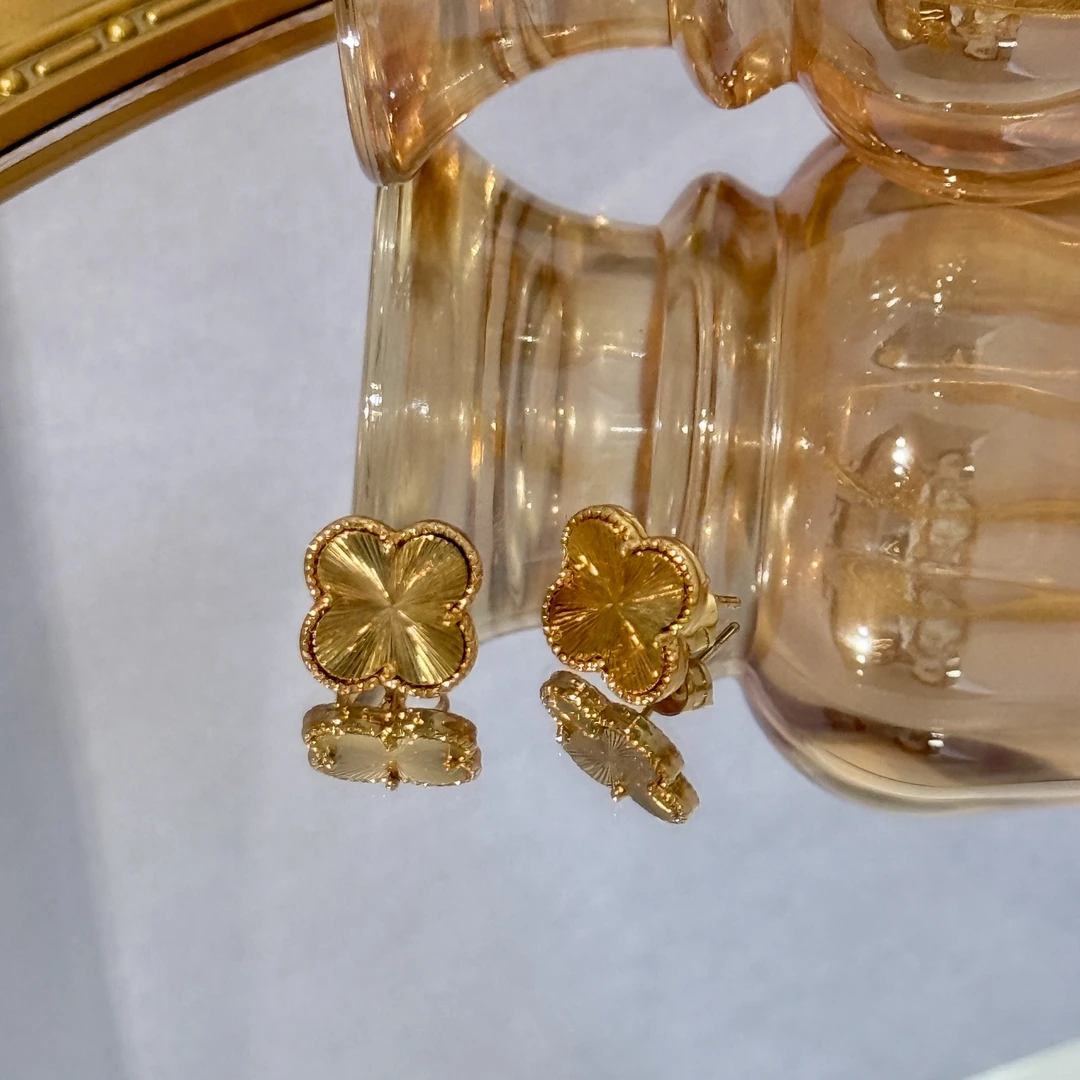 黄铜耳饰 胡子小妞时尚简约金色耳钉250424耳环饰品