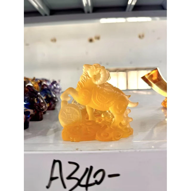 A340 金色小财富羊【琉璃撤柜捡漏】非遗传承琉璃摆件
