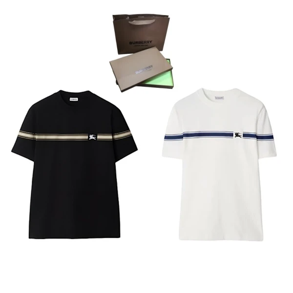 Burberry博柏利配件手提袋+条纹小马印花短袖T恤盐晶色黑色