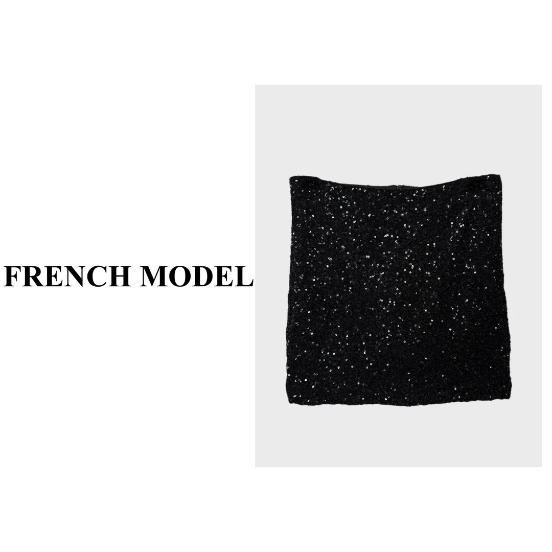 法模FRENCH MODEL .2024秋季百搭气质亮片裙短裙女 40660445