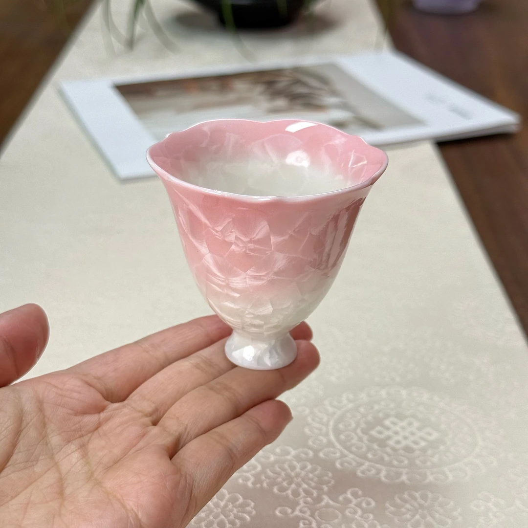 茶颜舍窑变结晶釉主人杯葵口杯高颜值陶瓷功夫茶具家用品茗杯
