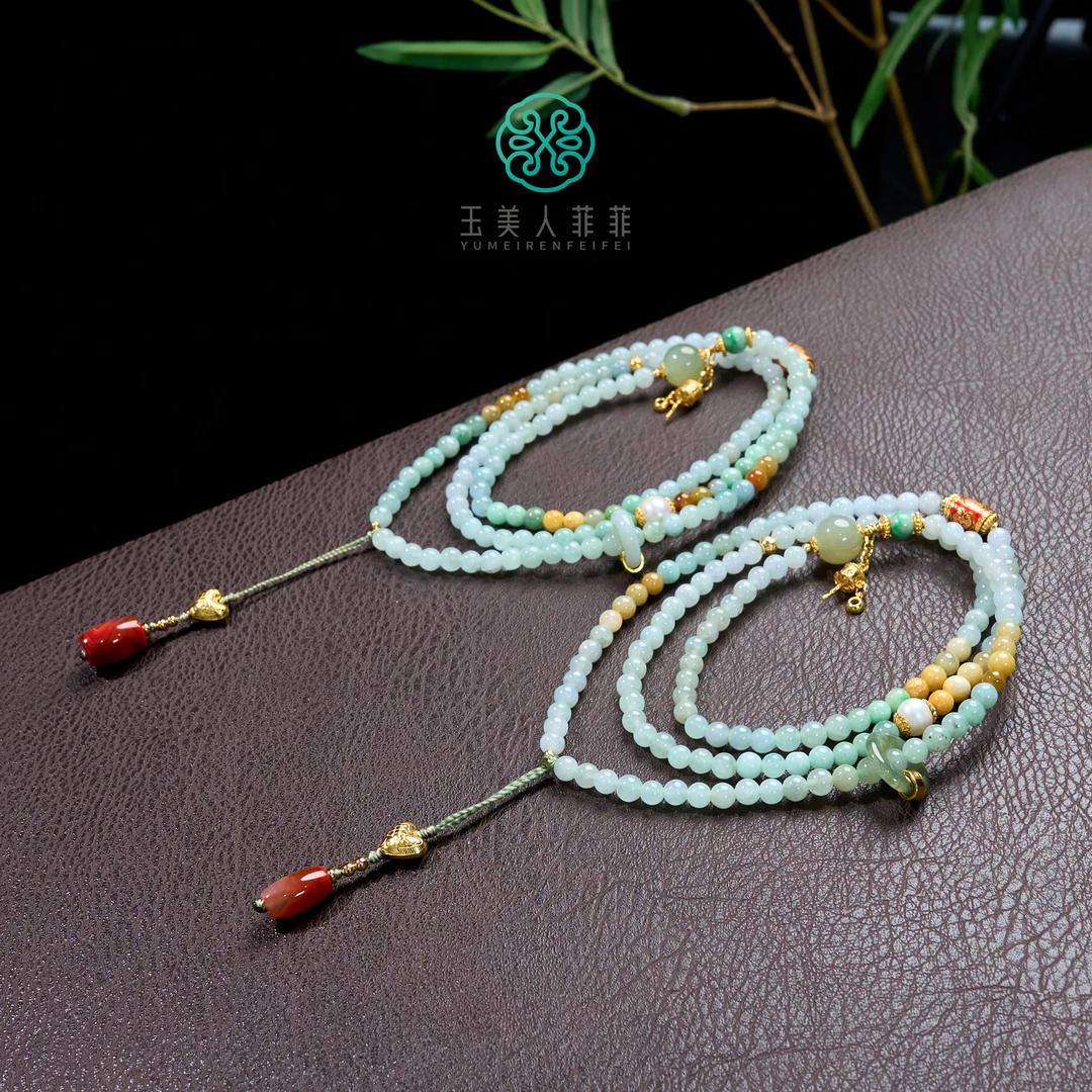 菲菲珠宝好+翡翠手串约5+mm/多样性发一