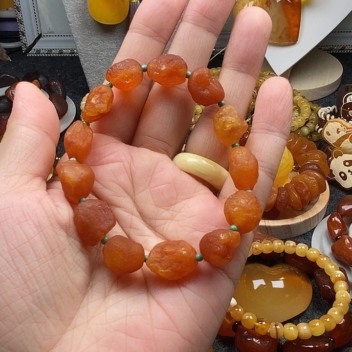 未镶嵌琥珀裸石海漂手串