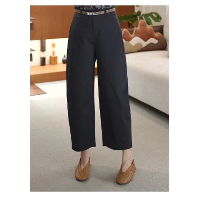 【立体剪裁】时尚百搭舒柔特九分休闲裤设计师款香蕉裤女D25038