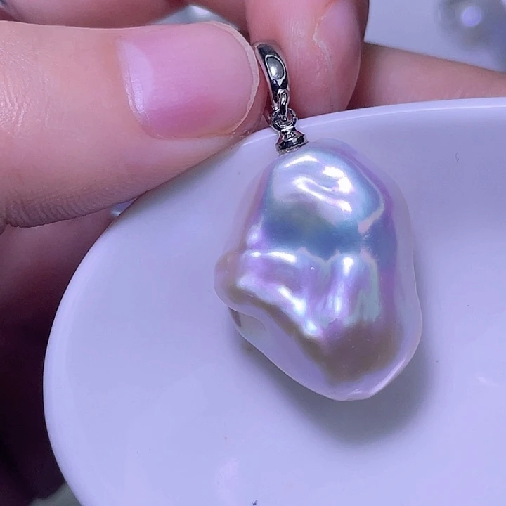淡水珍珠银S925镶嵌颈饰25