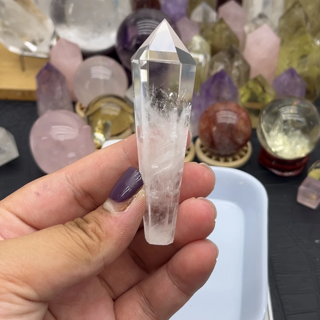未镶嵌珠宝半成品水晶68 白水晶灵摆