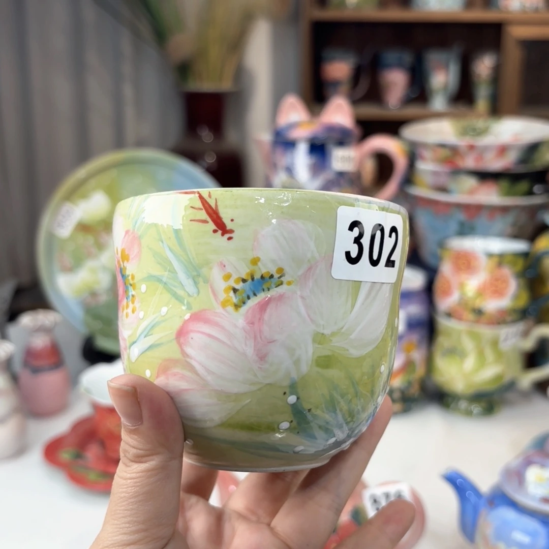 景德镇手绘高温釉下彩陶瓷茶具