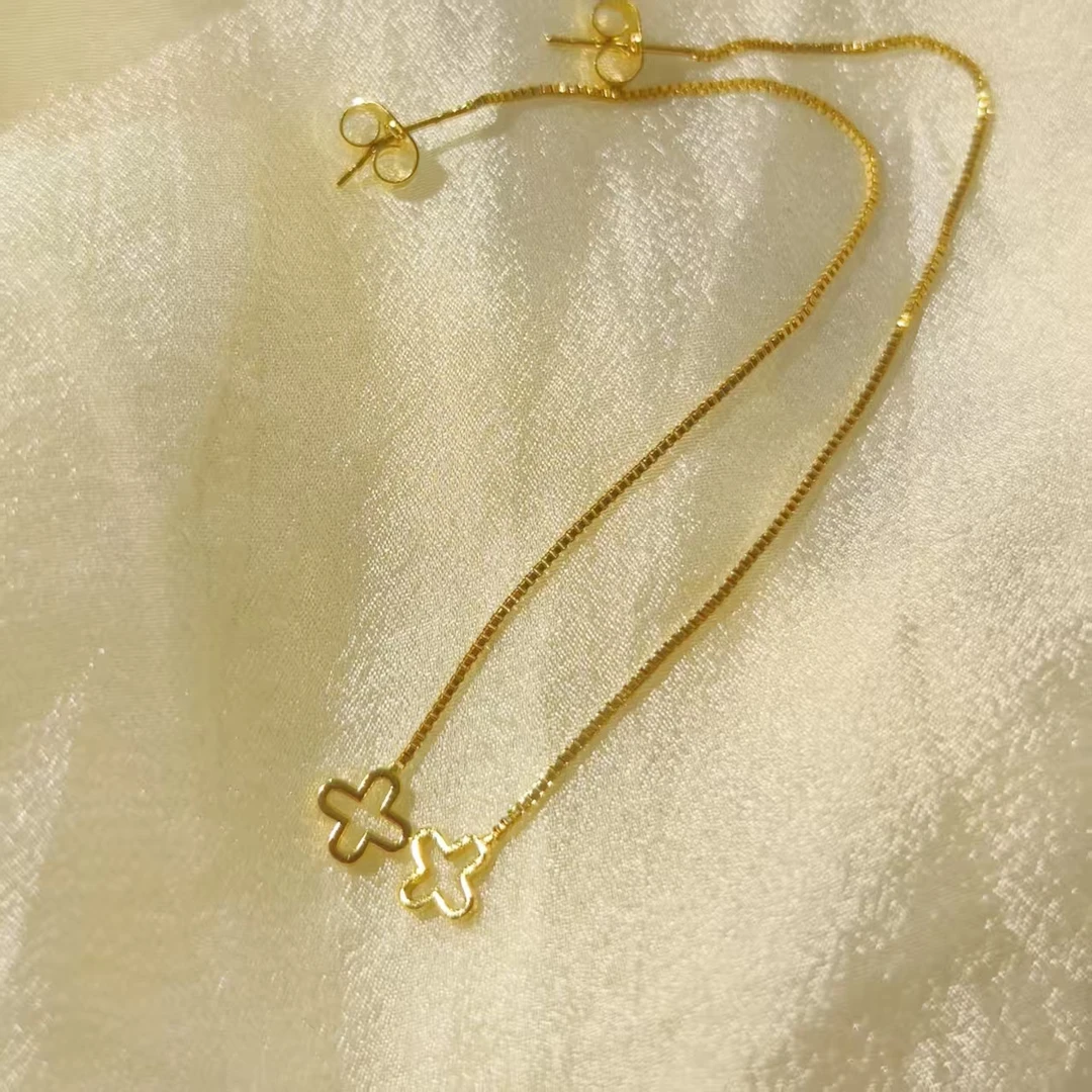 铜合金耳饰 四叶草耳线耳环A230