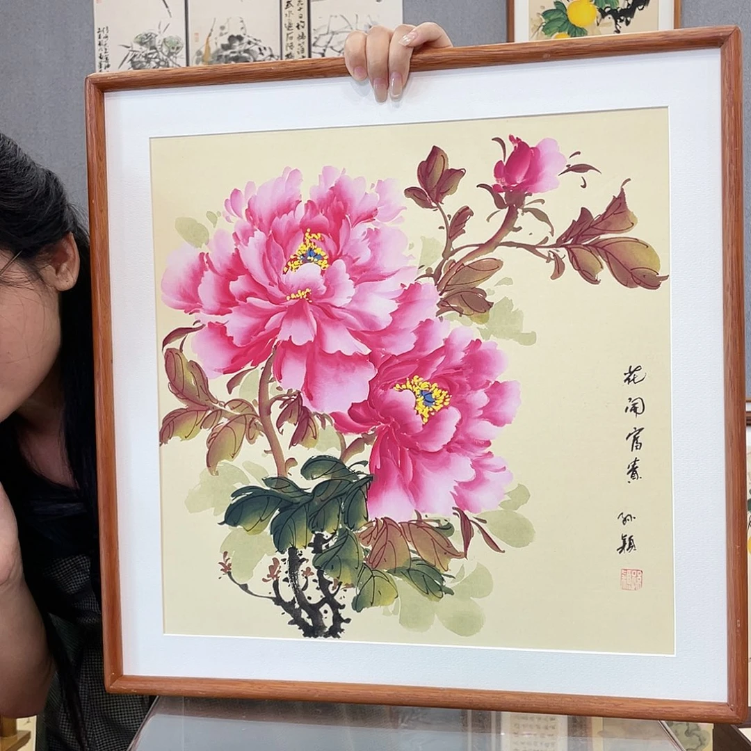 书法手绘带框尺寸：53*53