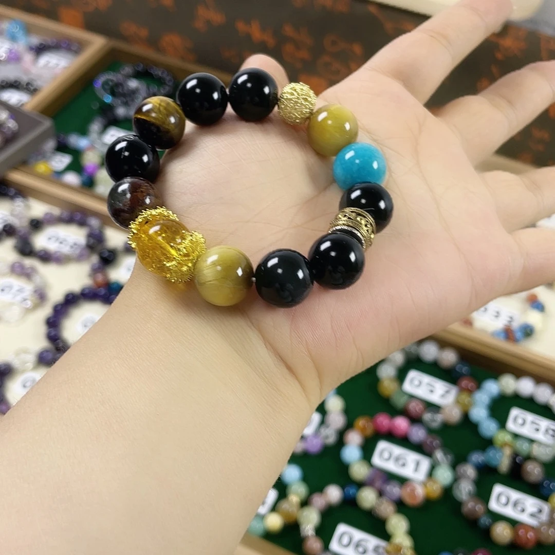 烟晶手链银S925镶嵌