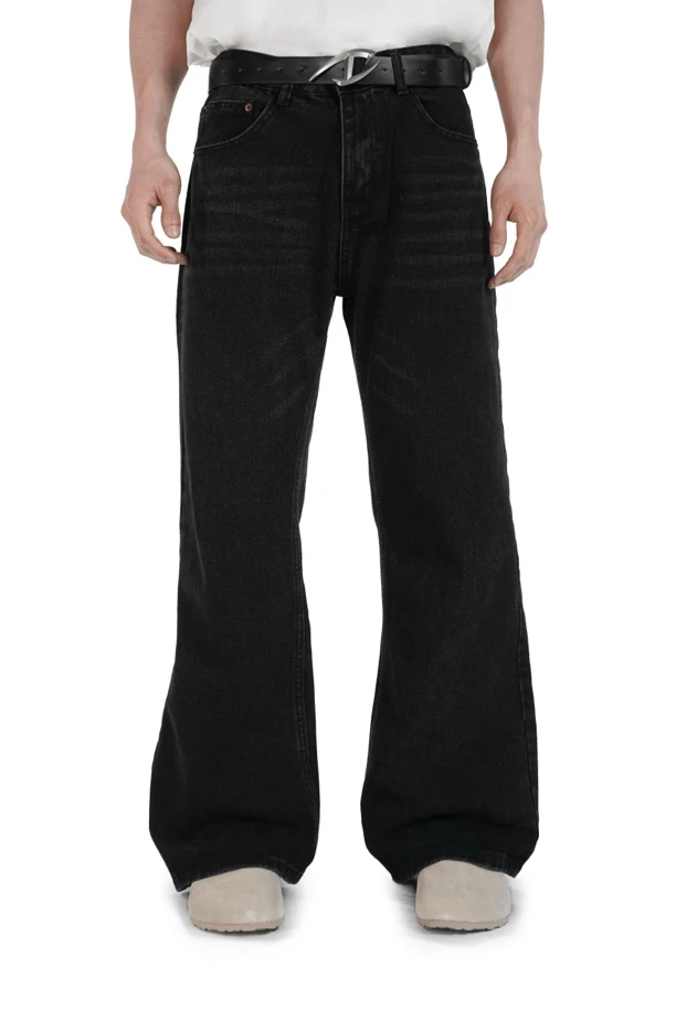 NOLABEL春夏季新款黑牛微喇显高百搭简约cleanfit穿搭