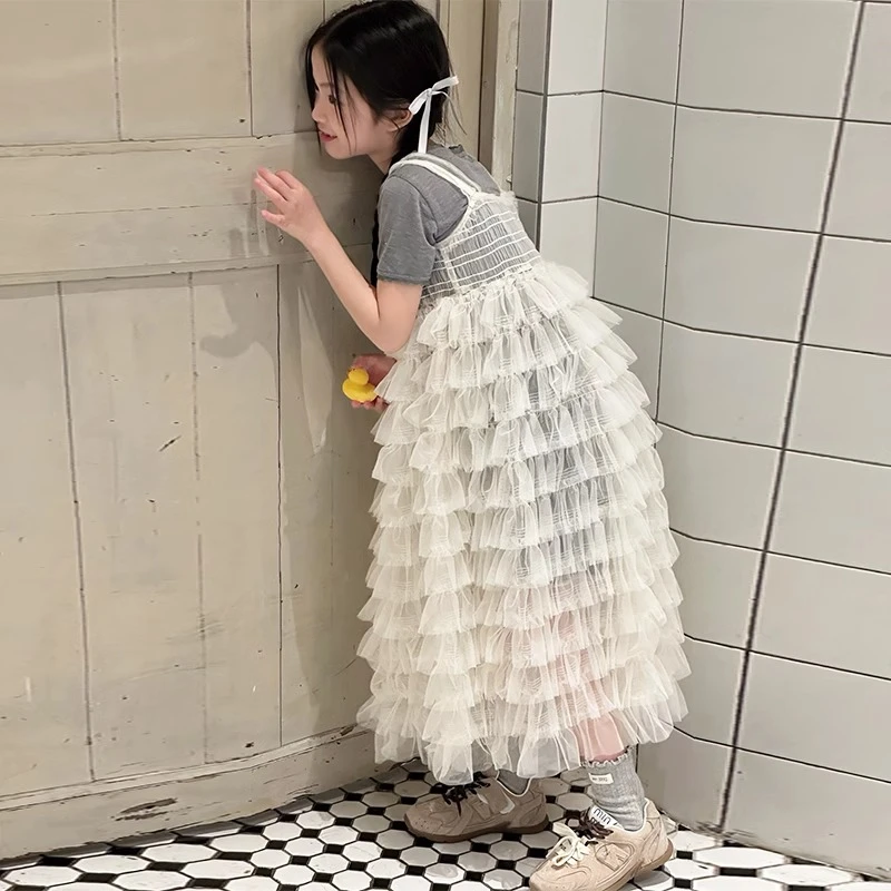 女童蛋糕裙夏季2025新款儿童网纱裙子夏装韩版女孩吊带连衣裙洋气