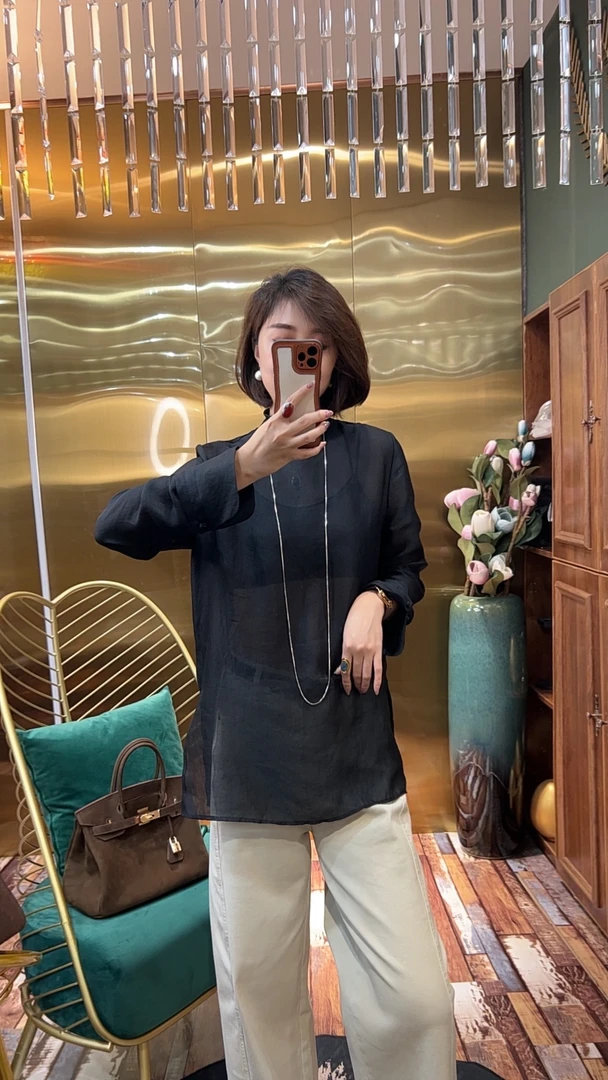【玖园尊享】秋季新款  设计感 宽松显瘦 复古立领上衣24-178