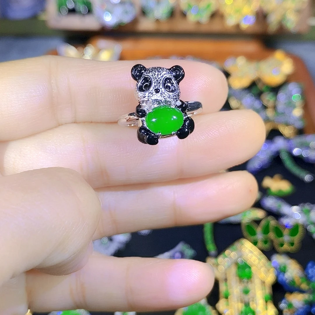 吊坠(不含链)银S925镶嵌翡翠