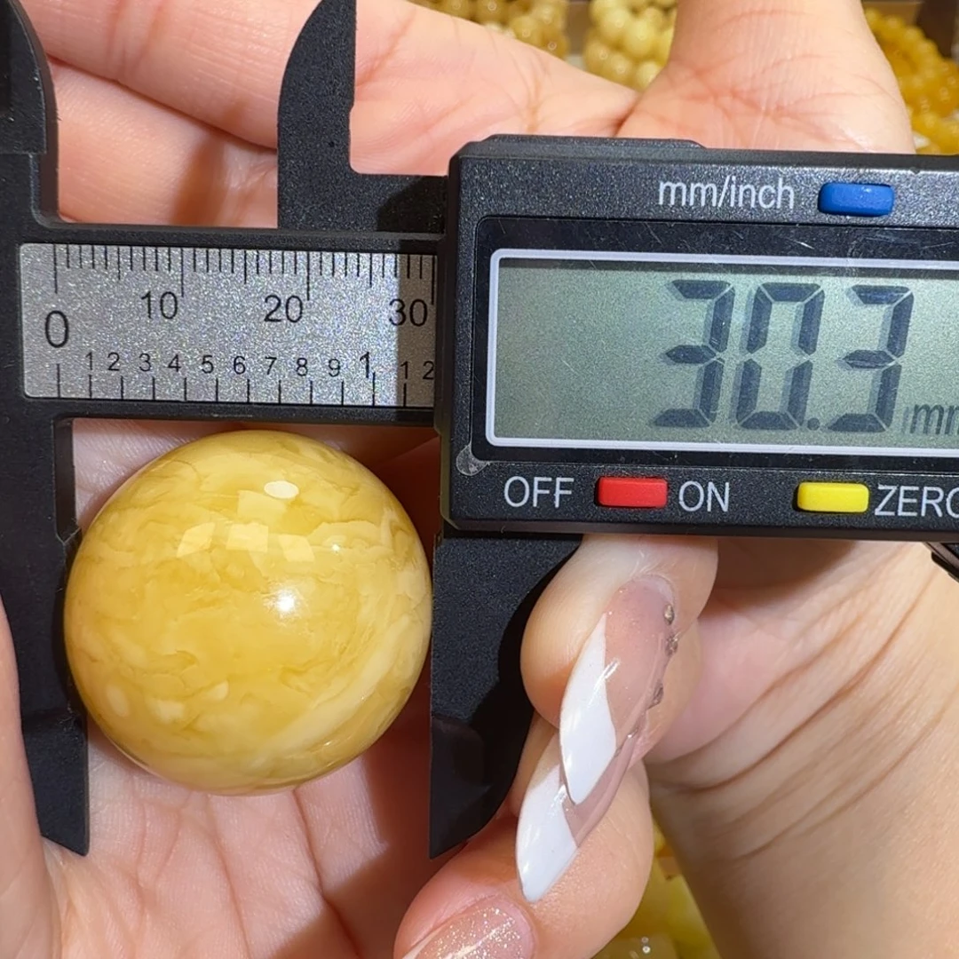 琥珀未镶嵌珠宝奇石花蜡单珠15.8