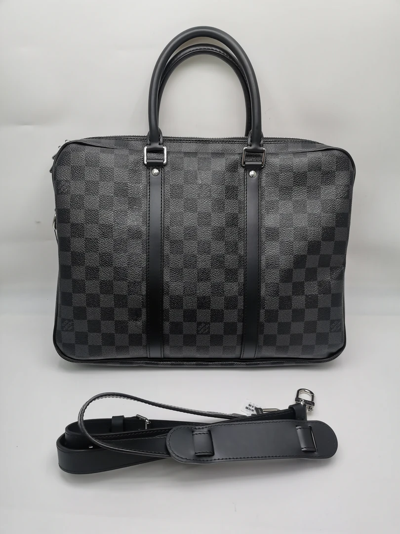 99新 LouisVuitton/路易威登 98新 17863 LV黑棋盘格手提公文包