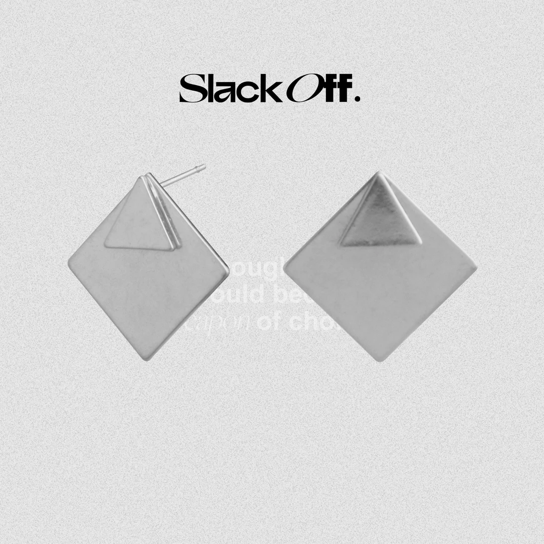 合金耳饰 S.O边角料耳钉 方形三角形个性耳钉 925银针耳钉