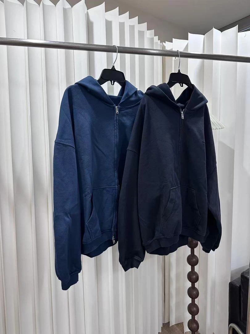 【素人爱豆】美线成衣水洗做旧卫衣外套拉链衫