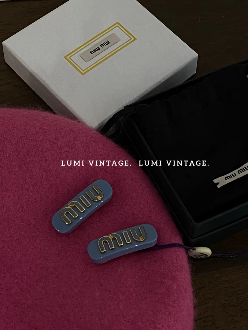 95新 MIU MIU/缪缪 蓝色发夹 93442525