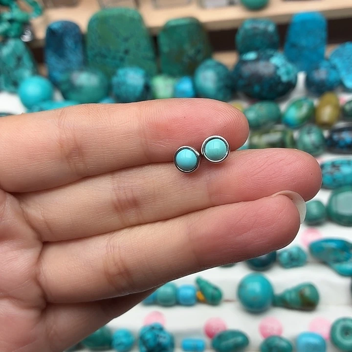 湖北松石女士耳钉