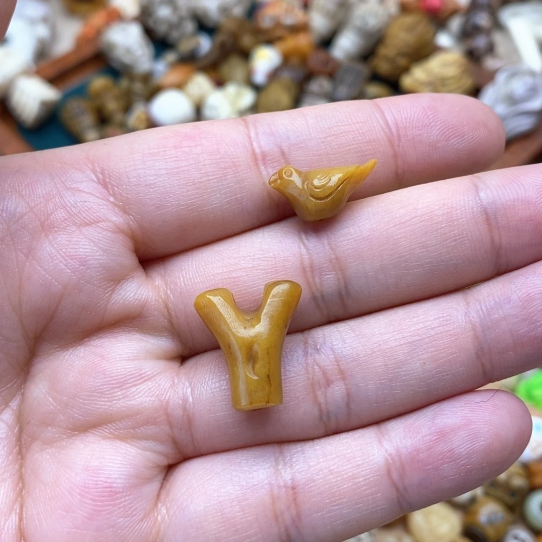 其他驼骨喜上眉梢三通+小鸟腰珠配4-的串7