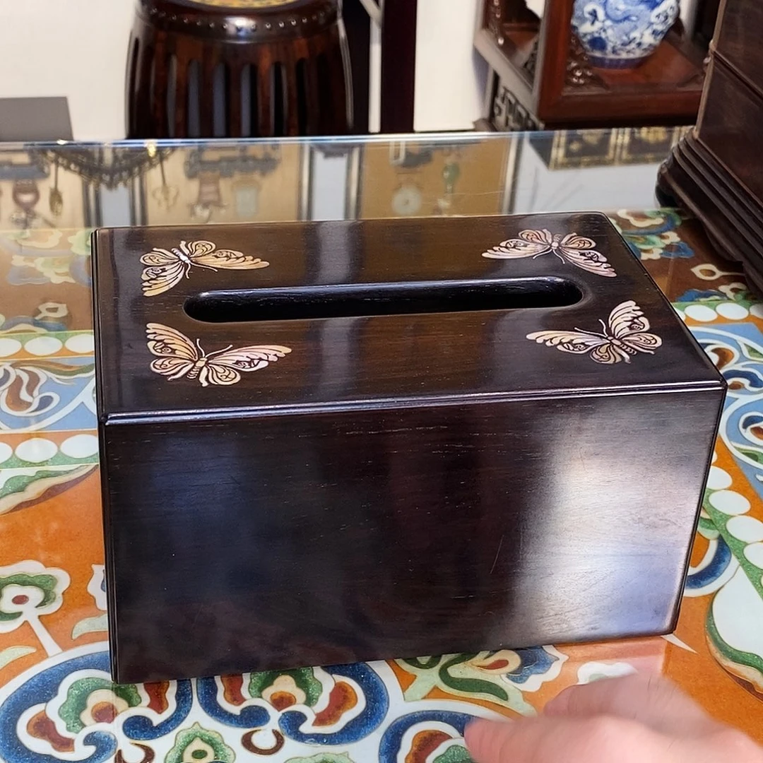 黑酸枝木类成套家具紫光檀纸巾盒
