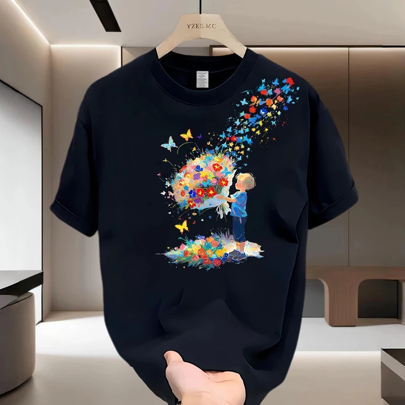 夏季美式痞帅青年男女款重磅纯棉短袖T恤ins潮牌情侣圆领百搭上衣