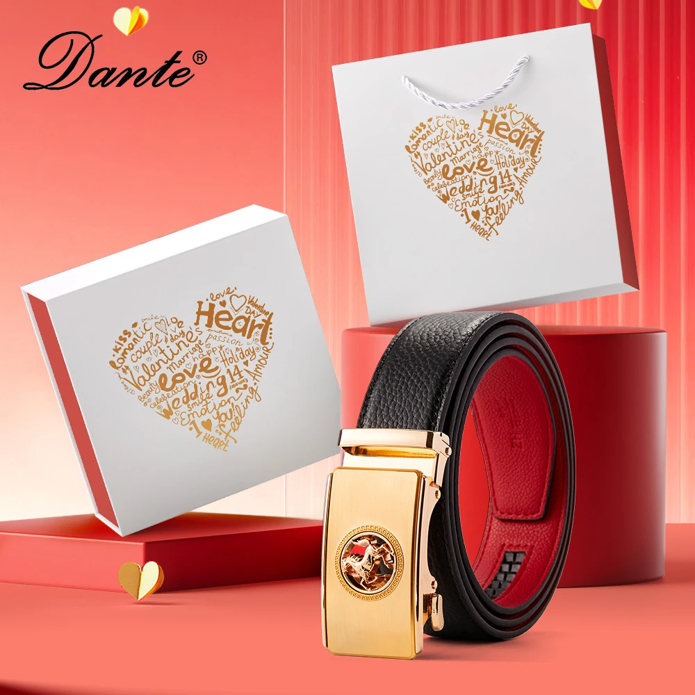 【马年限定款】Dante男士真皮皮带自动扣腰带男头层牛皮裤带礼盒装