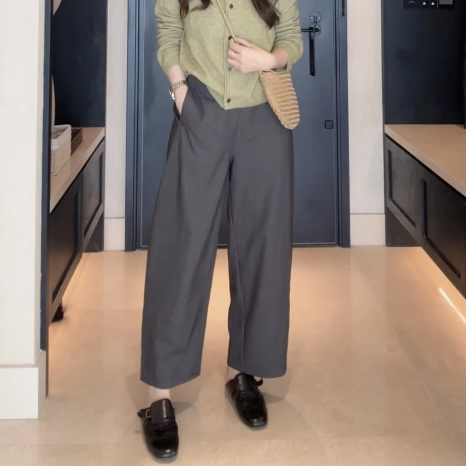 【一方天地】九分小镰刀显瘦气质时尚休闲百搭老钱风裤子女