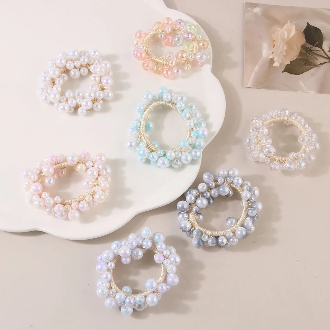 新款头发皮筋头绳珍珠网红发圈头饰发绳韩版简约橡皮筋饰品
