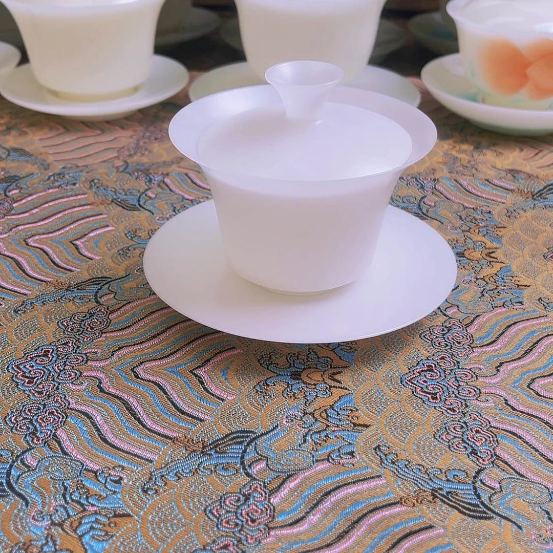 瓷片璞玉瓷素烧薄胎盖碗130cc