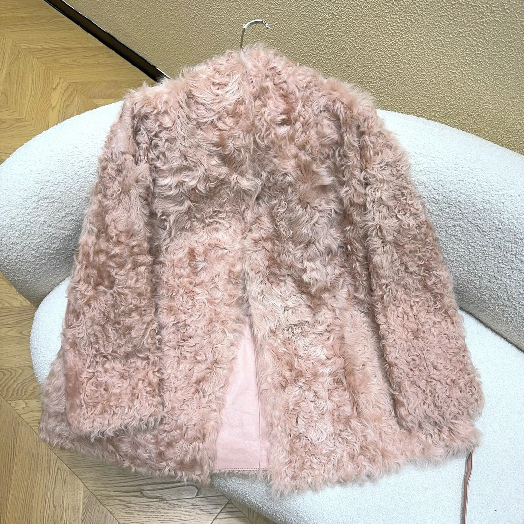 山.尔【樱柔】两面穿 稀缺小湖羊皮毛一体冬款外套