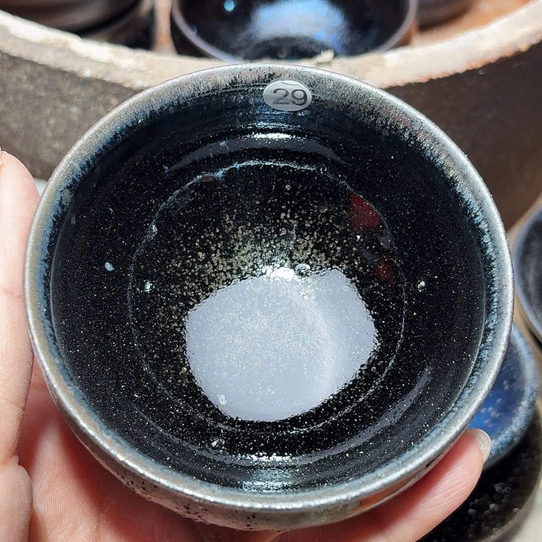 茶盏义兴龙窑建盏29落灰烧