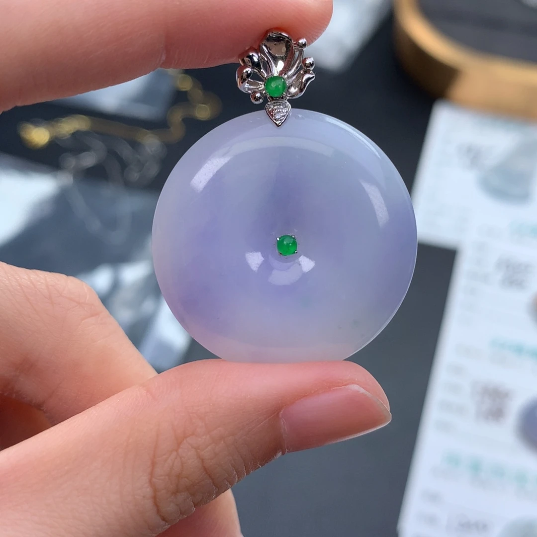 颈饰18K金镶嵌翡翠翡翠扣子