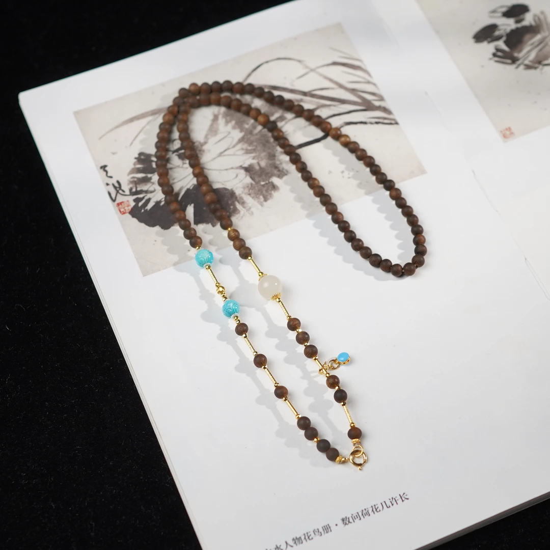 【巷陌】绿松*项链*18k金镶嵌