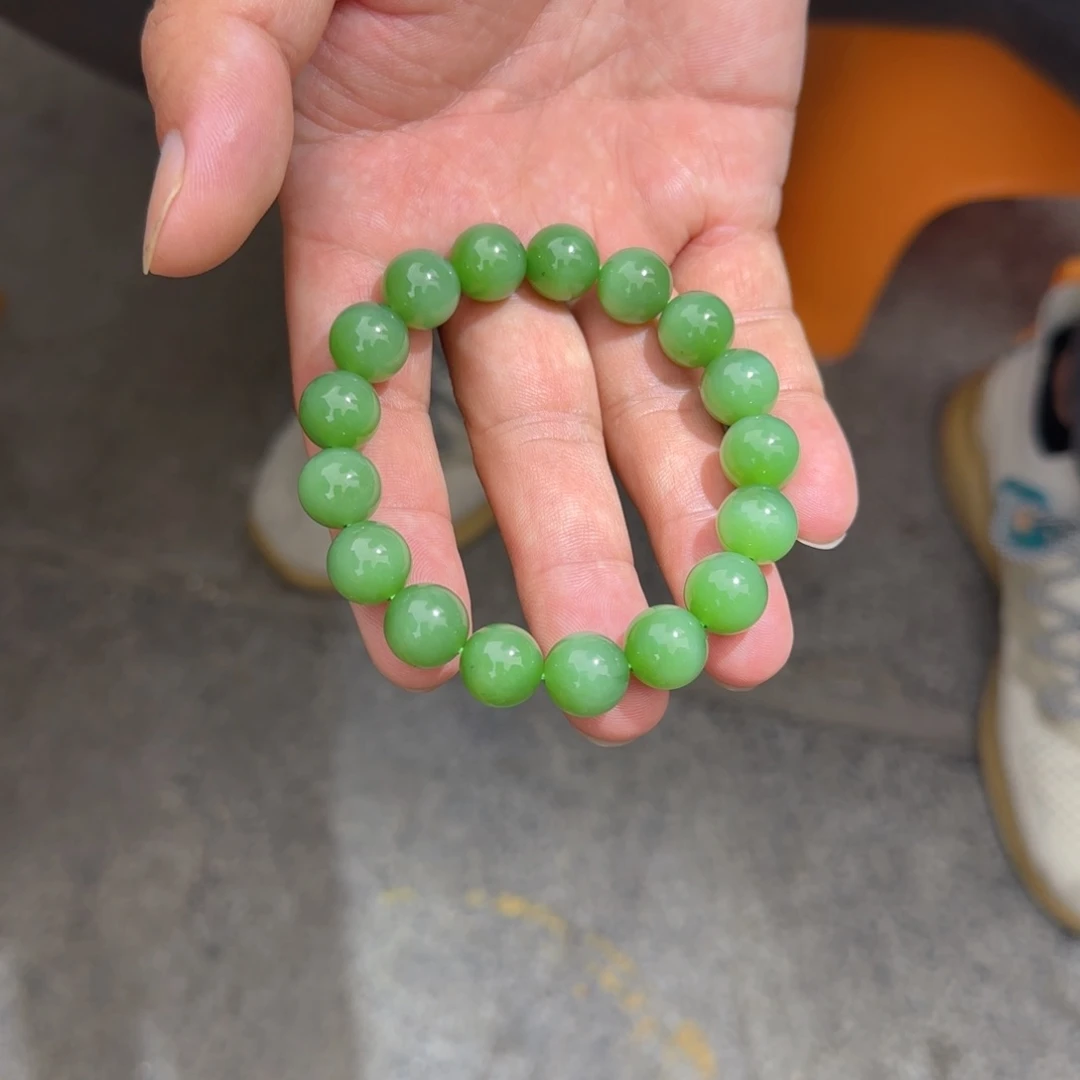 手链未镶嵌和田玉俄碧夹层料猫眼串卡12